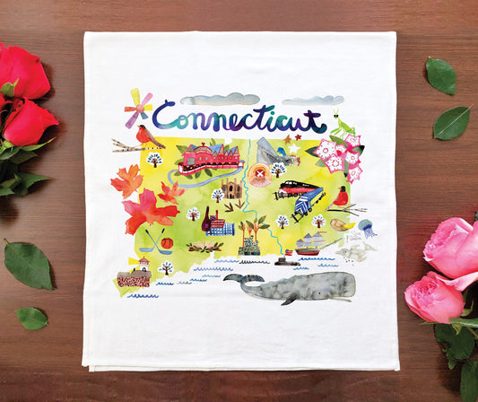 Watercolor USA: Connecticut Towel