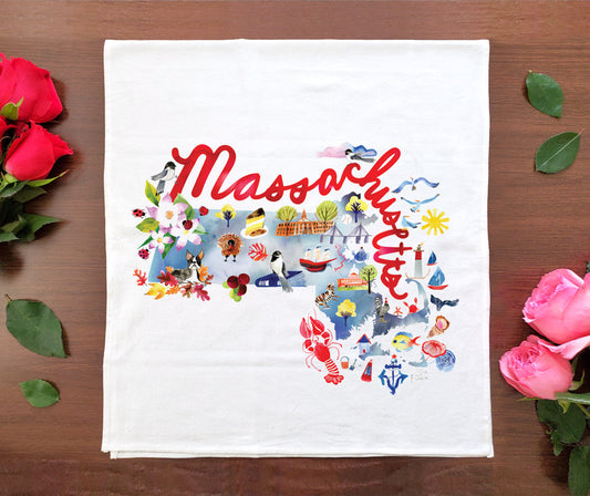 Watercolor USA: Massachusetts Towel