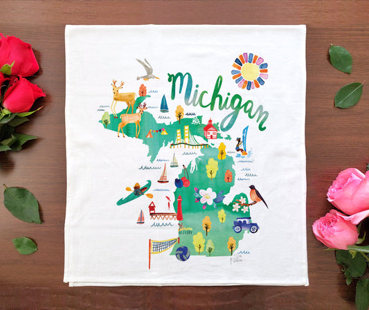 Watercolor USA: Michigan Towel