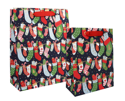 Stocking Medium and Large Holiday Gift Bags