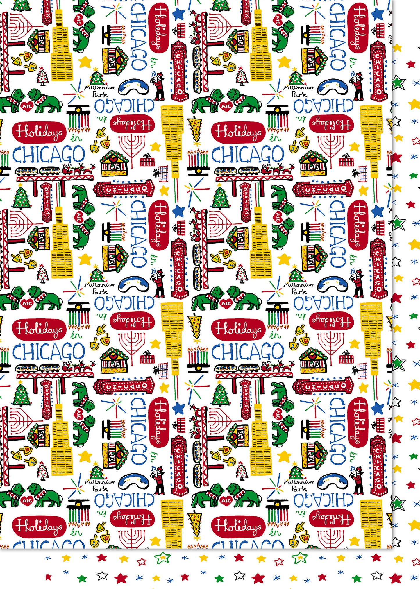 Holidays in Chicago Reversible Flat Wrap