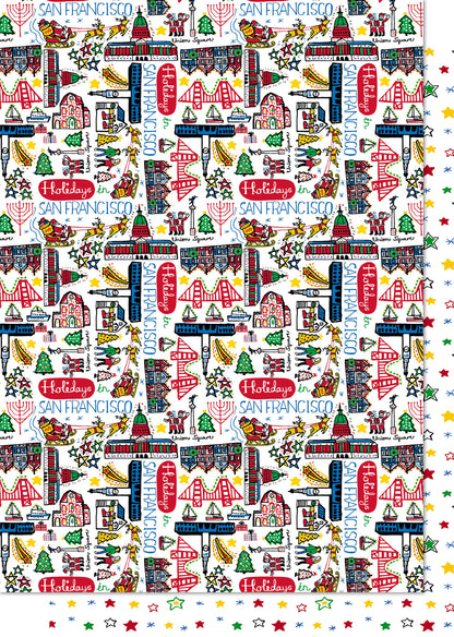 Holidays in San Francisco Reversible Flat Wrap