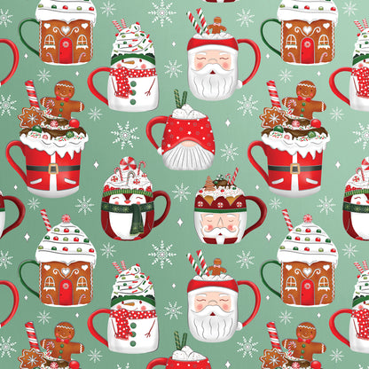 Cocoa Christmas Jumbo Holiday Gift Wrap, 2 Rolls