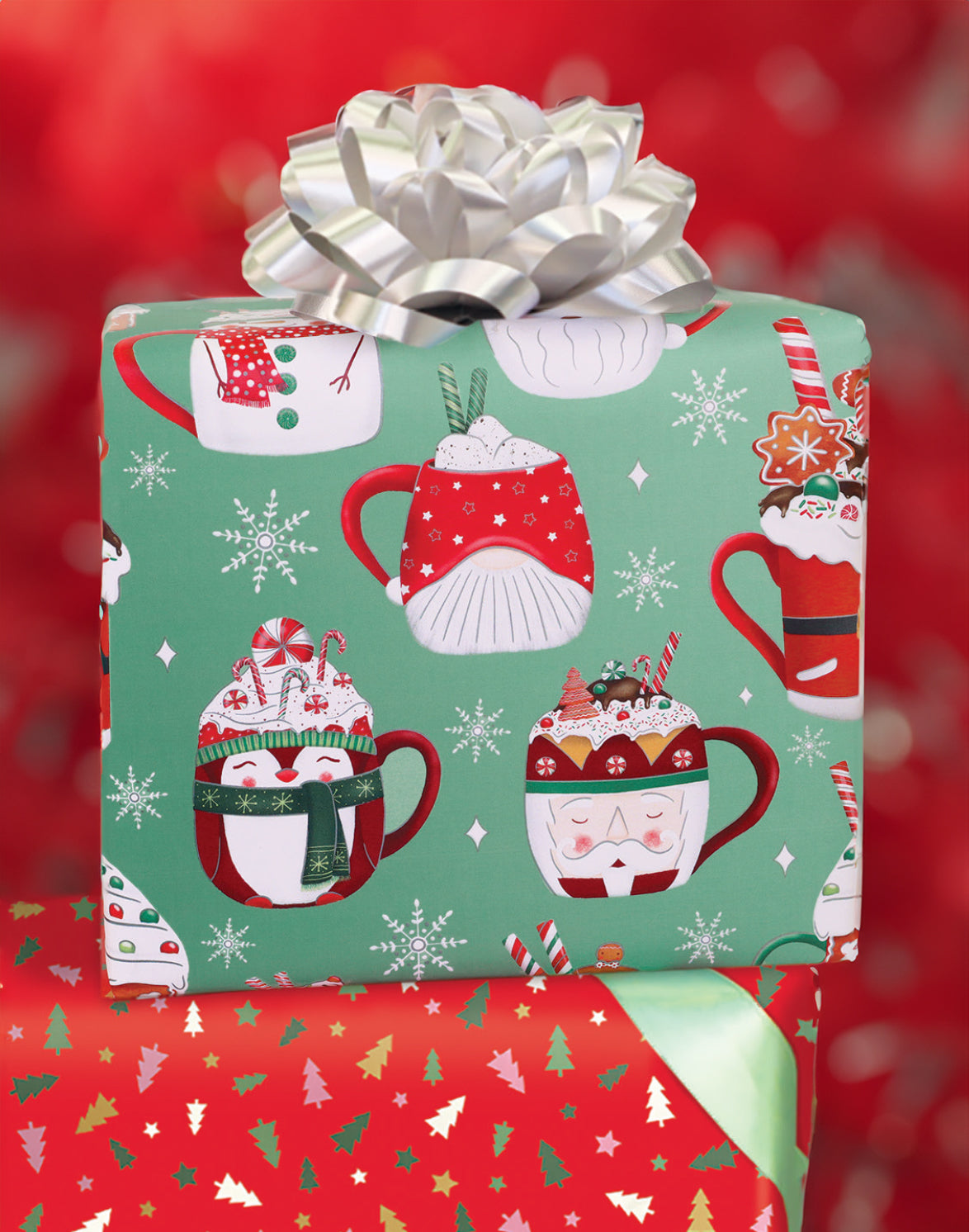 Cocoa Christmas Jumbo Holiday Gift Wrap, 2 Rolls