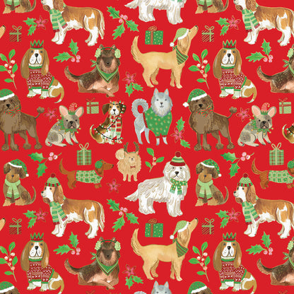 Canine Christmas Holiday Gift Wrap, 2 Rolls