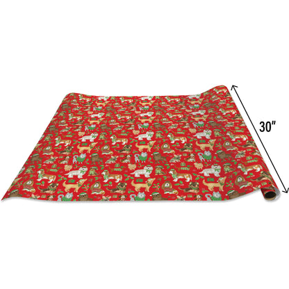 Canine Christmas Holiday Gift Wrap, 2 Rolls