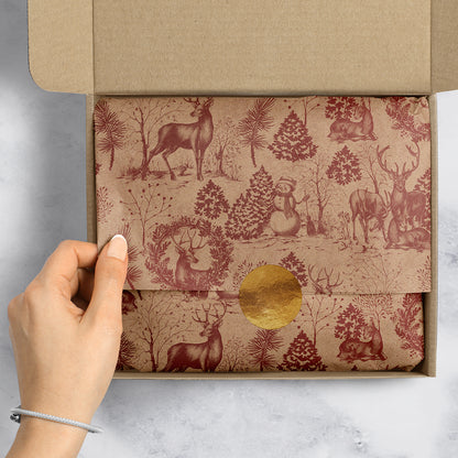 Winter Woods Toile Tissue Paper