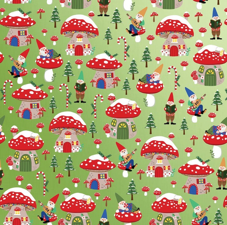 Gnome Homes Jumbo Holiday Gift Wrap, 2 Rolls