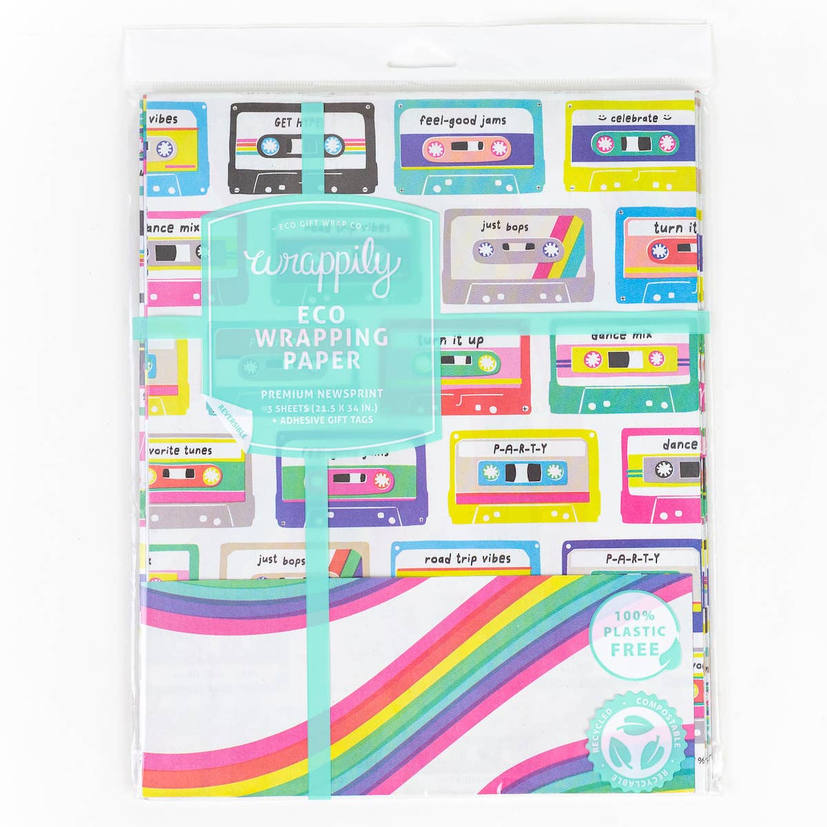 Mix Tape Rainbows Reversible Eco-Wrap