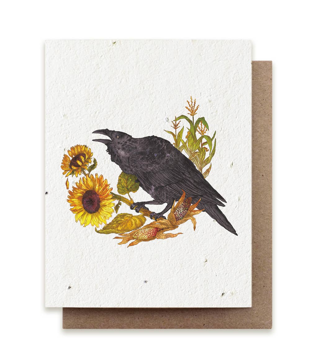 Fall Raven Plantable Herb Seed Card