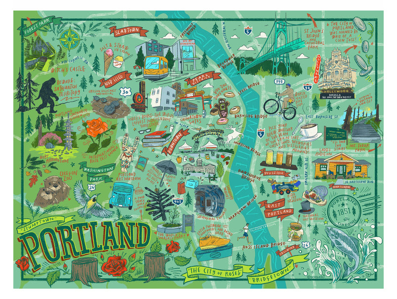 Portland Illustrated Puzzle - 500pc