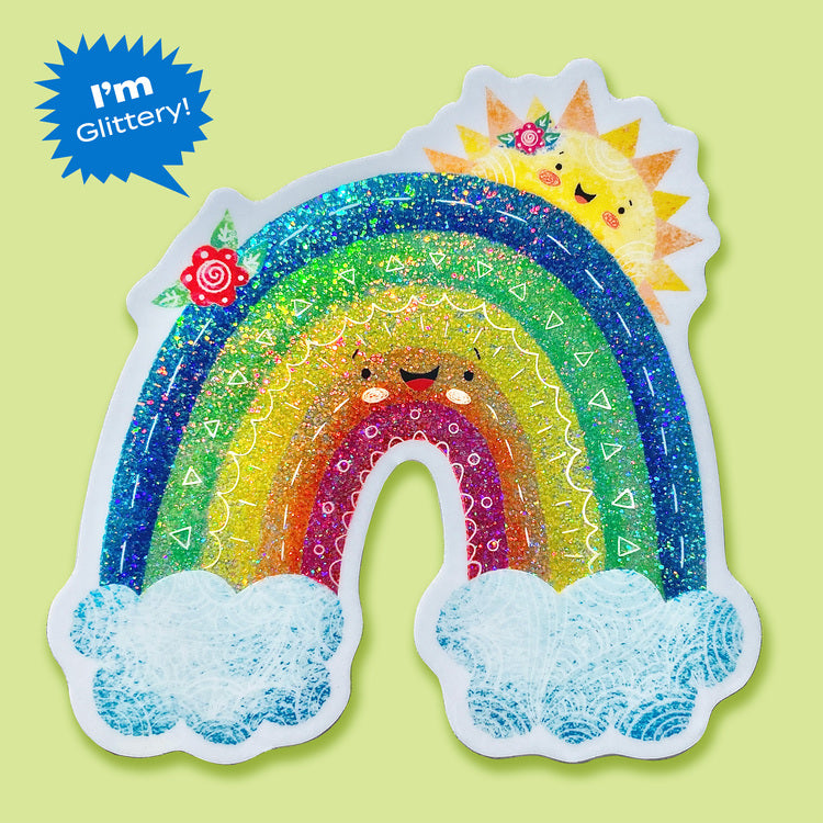 Rainbow Bright and Bold Card & Glitter Sticker Set