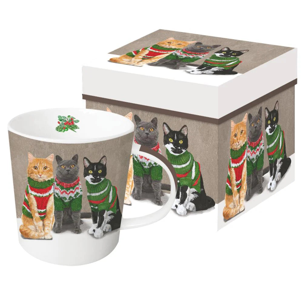 Sweater Cats Holiday Ceramic Mug