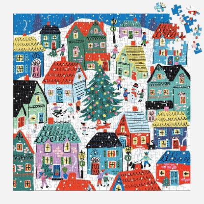 Christmas in the Village Snowglobe Puzzle - 500pc