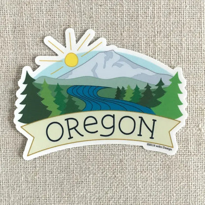 Oregon Mountain Vinyl Sticker