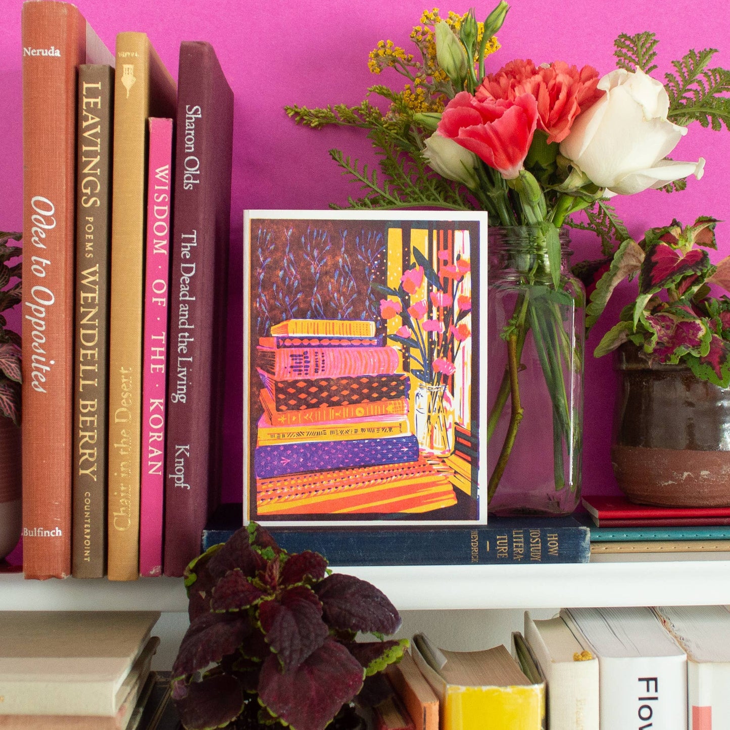 Still Life with Books and Flowers Boxed Cards