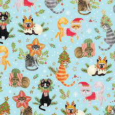 Naughty Cats Holiday Gift Wrap, 2 Rolls