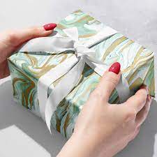 Mint Marble Gift Wrap, 2 Rolls