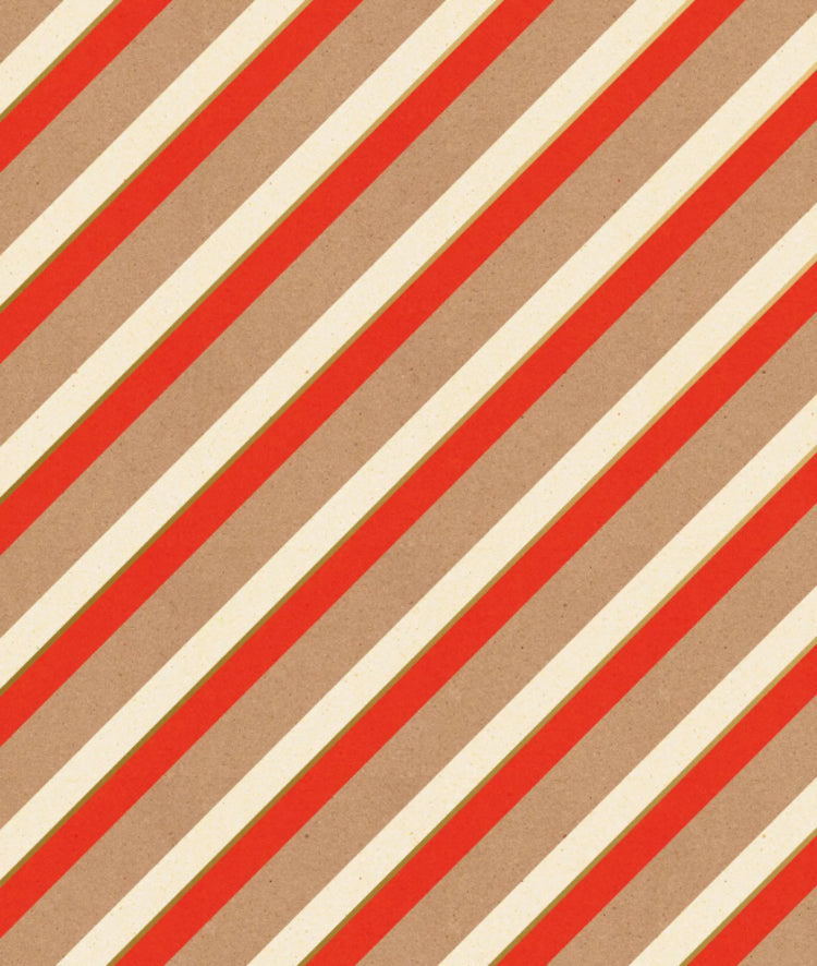 Kraft Candy Stripe Holiday Gift Wrap, 2 Rolls