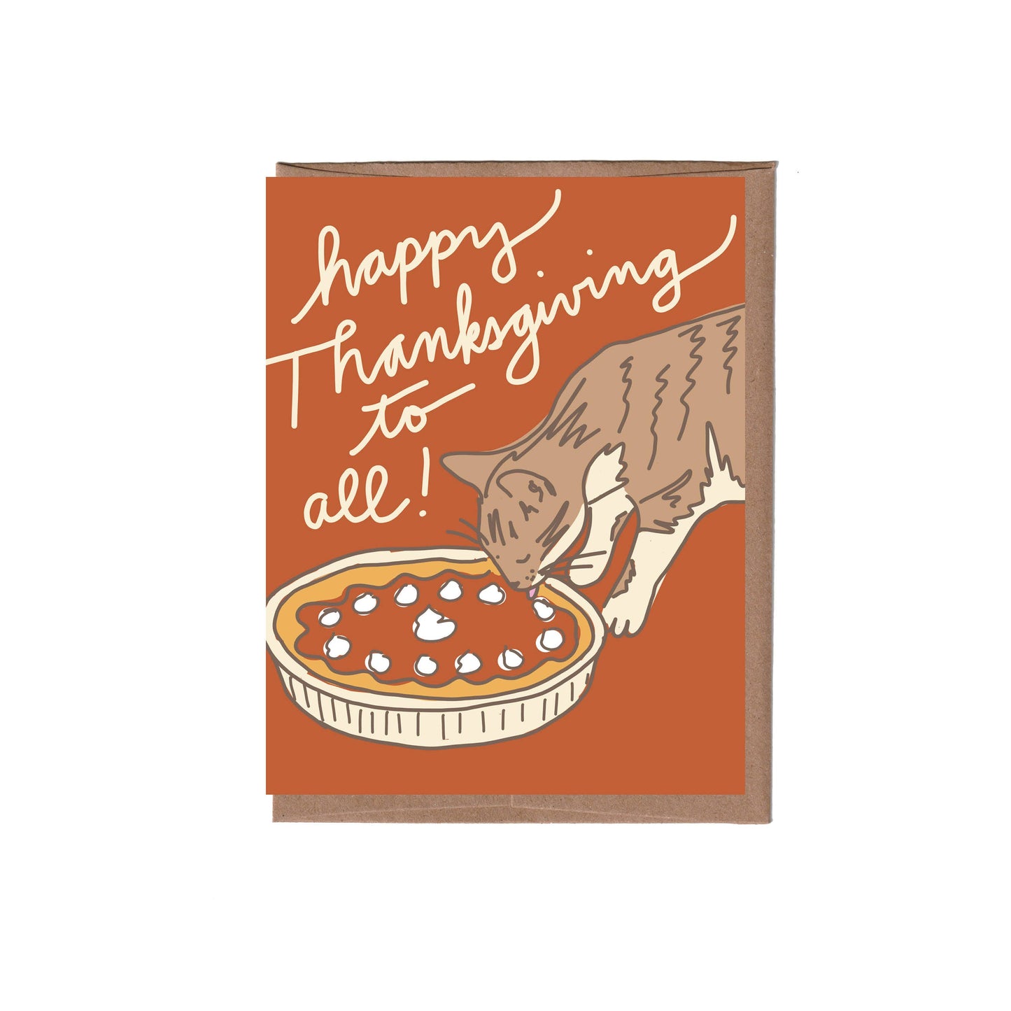 Scratch & Sniff Cat with Pie Thanksgiving Card