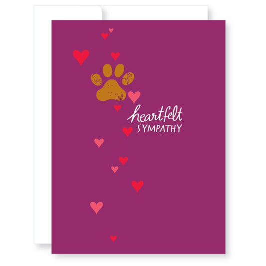 Paw Print Pet Sympathy Card