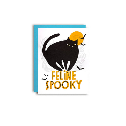 Feline Spooky Blank Halloween Card