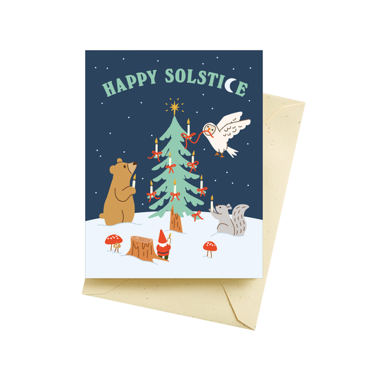 Solstice Animals Holiday Card