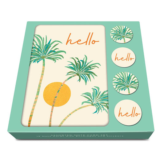 Sunny Hello Note Card Set with Stickers