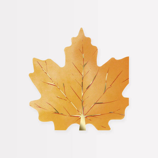 Maple Leaf Gold Foil Shaped Napkins