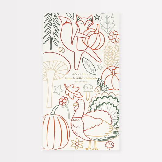 Thanksgiving Color-In Activity Tablecloth