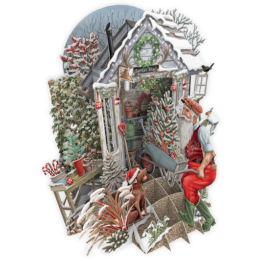 3D Pop-Up Christmas Card: Santa's Garden Shed