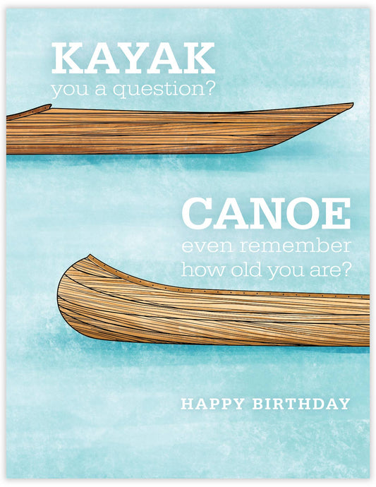 Kayak Canoe Birthday Card