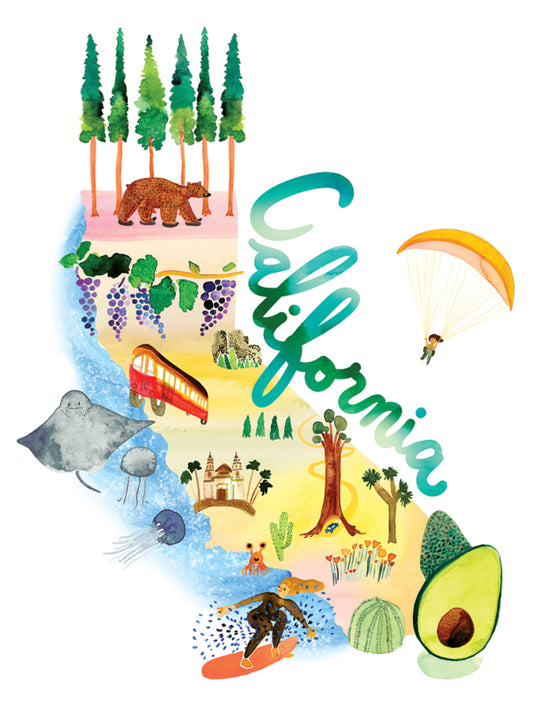 Watercolor USA: California Card