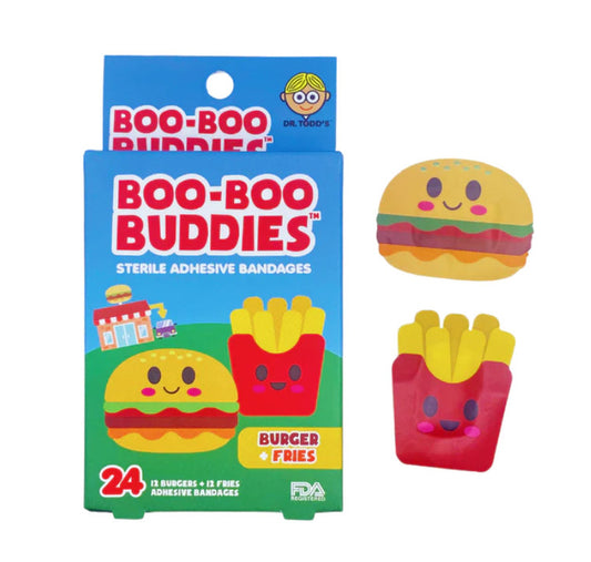 Hamburger and Fries Shaped Kids Bandages