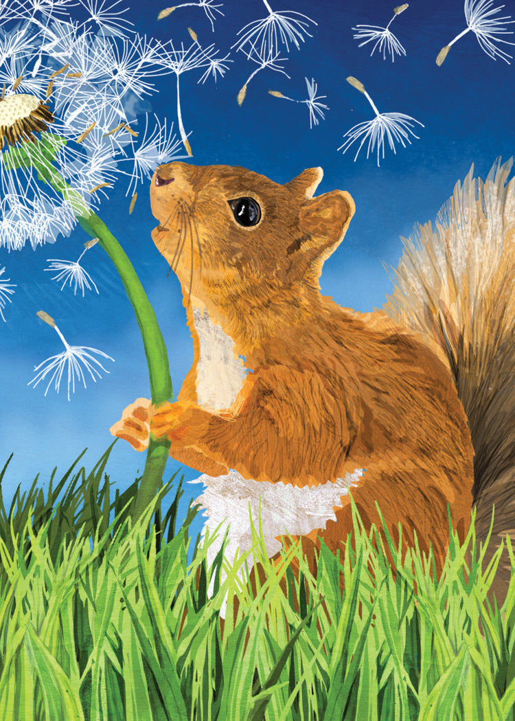 Squirrel and Dandelion (Graduation) Card