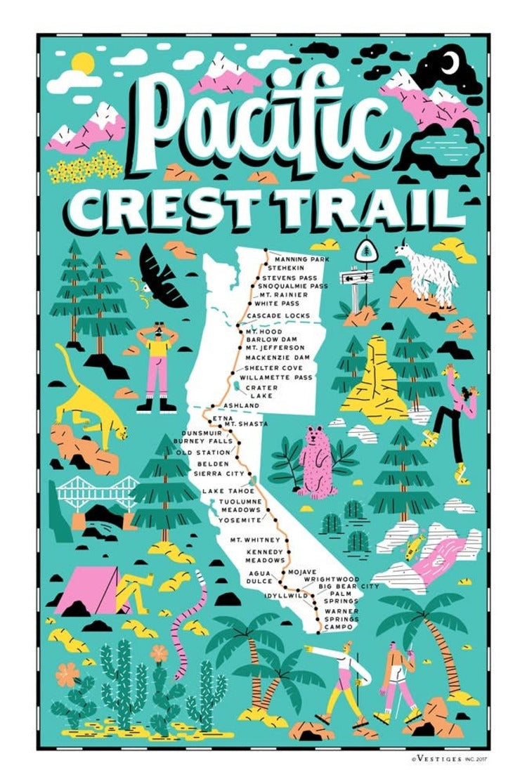 Pacific Crest Trail Tea Towel