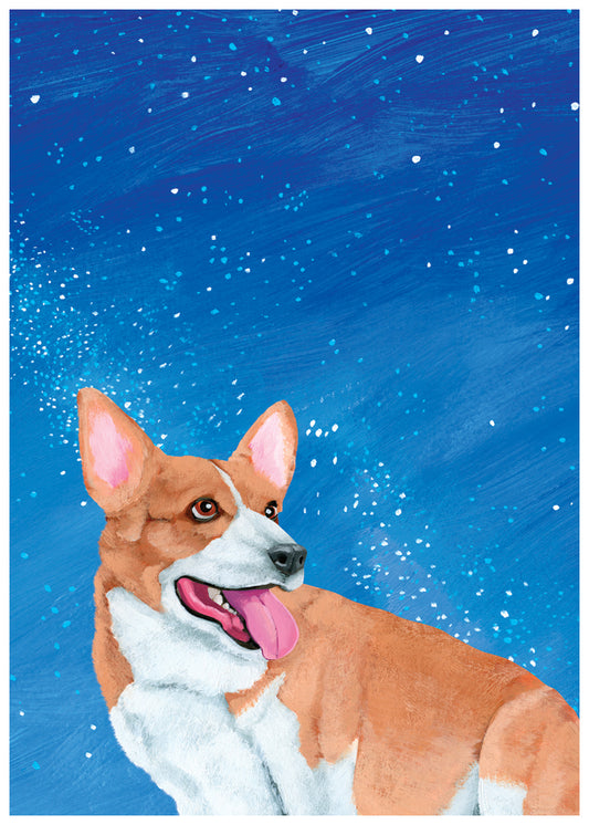 Corgi Sky Birthday Card