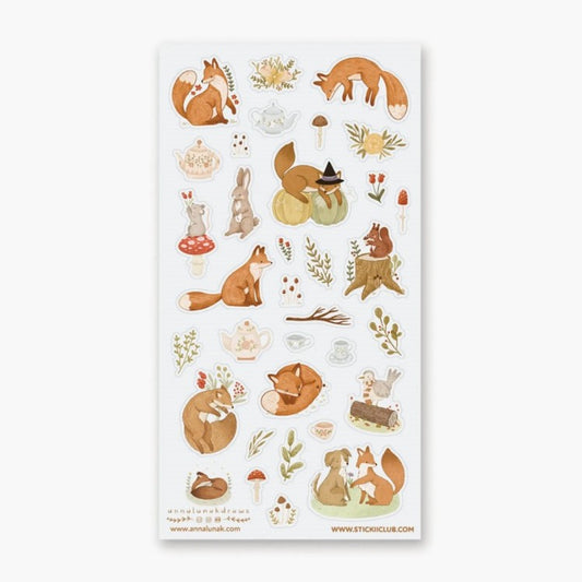 Fall Forest Foxes Sticker Sheet