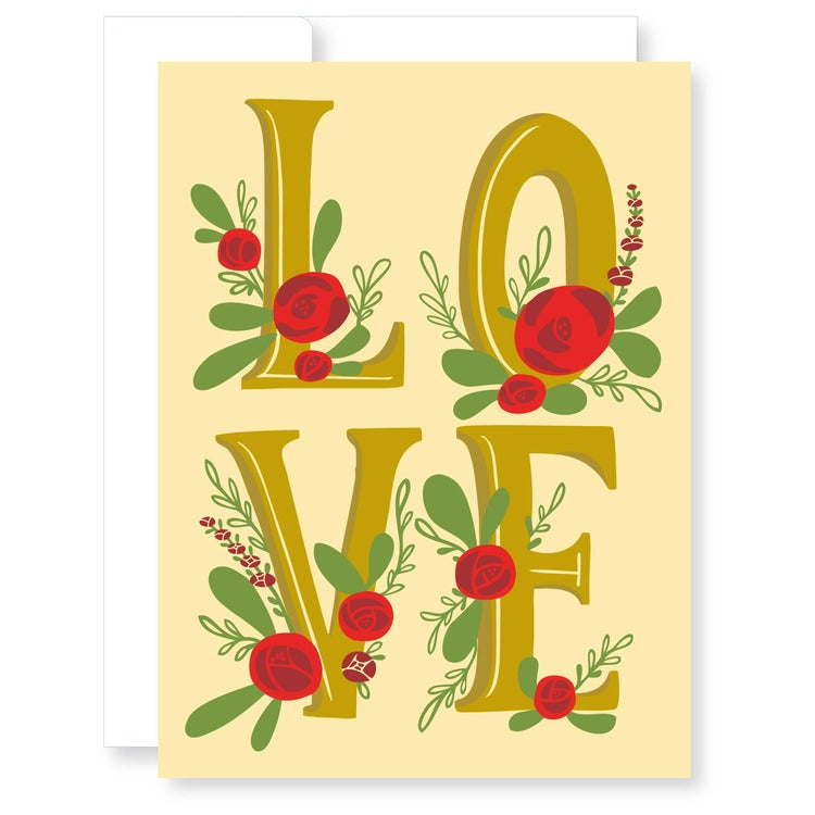 Gold and Roses Vaentine's Day Card