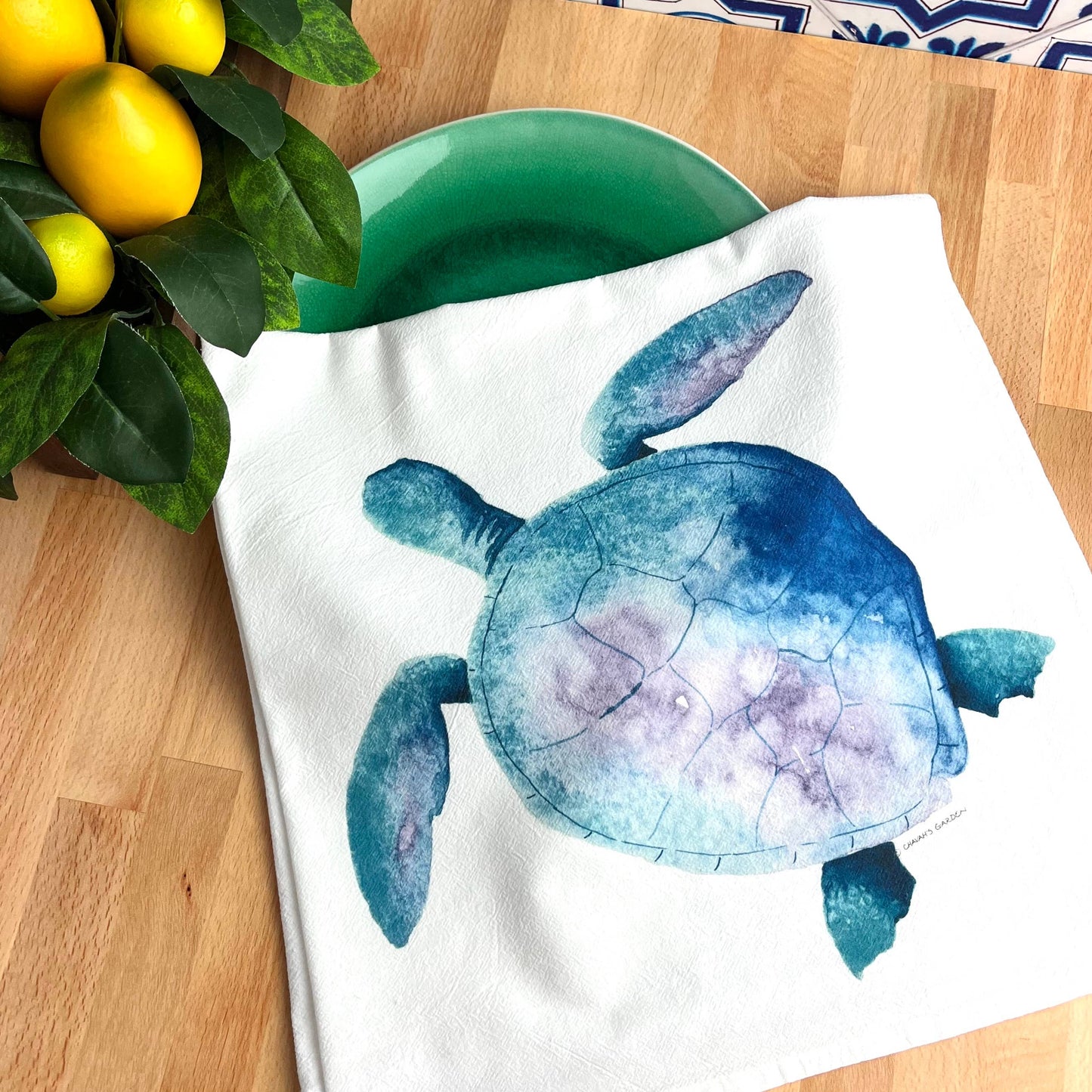 Sea Turtle Flour Sack Tea Towel