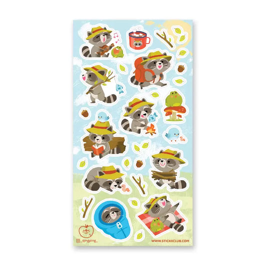 Raccoon Camper Sticker Sheet