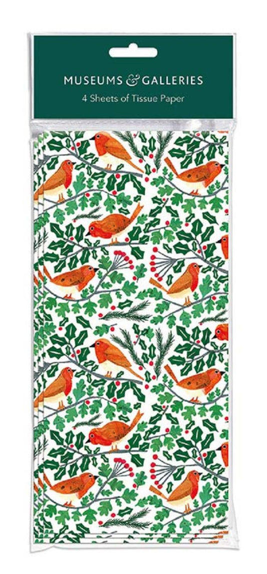 Robin and Holly Holiday Tissue Paper