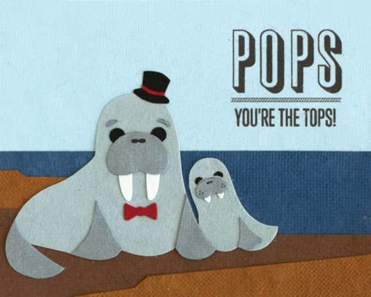 Pops, You're Tops! Letterpress Father's Day Card