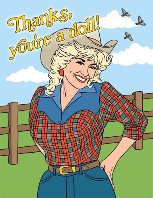 Dolly Parton You're a Doll Thank You Card