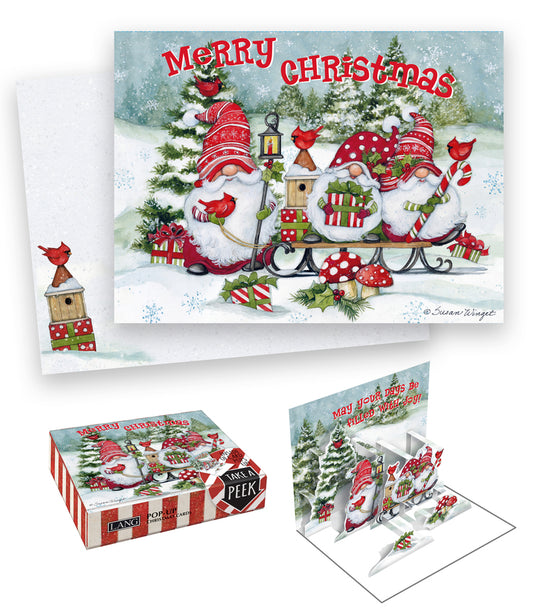 Merry Gnomes Boxed Pop-Up Christmas Cards