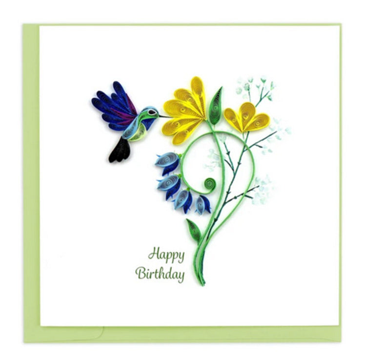 Hummingbird Birthday Quilling Card