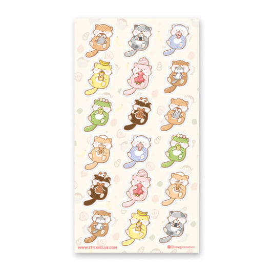 Snacking Otters Sticker Sheet