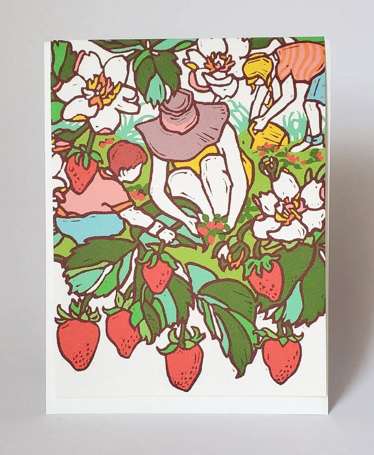 Strawberry Fields Blank Card