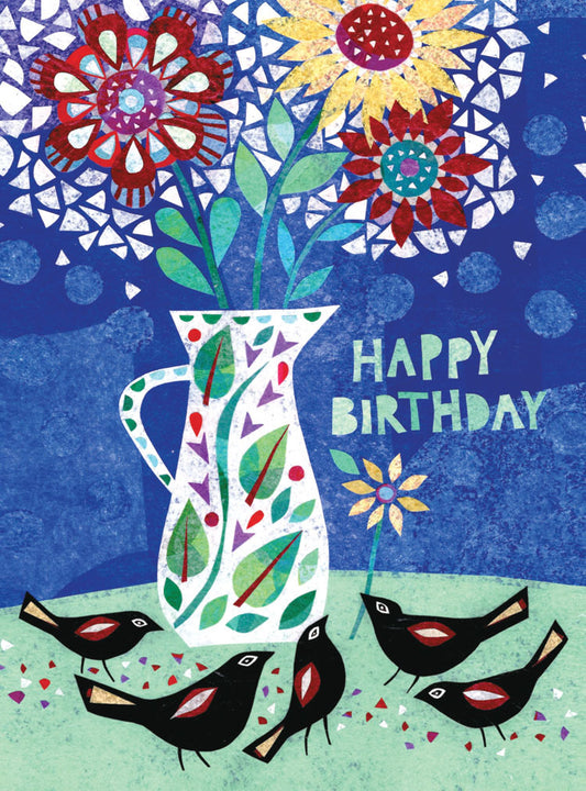 Black Birds & Vase Card