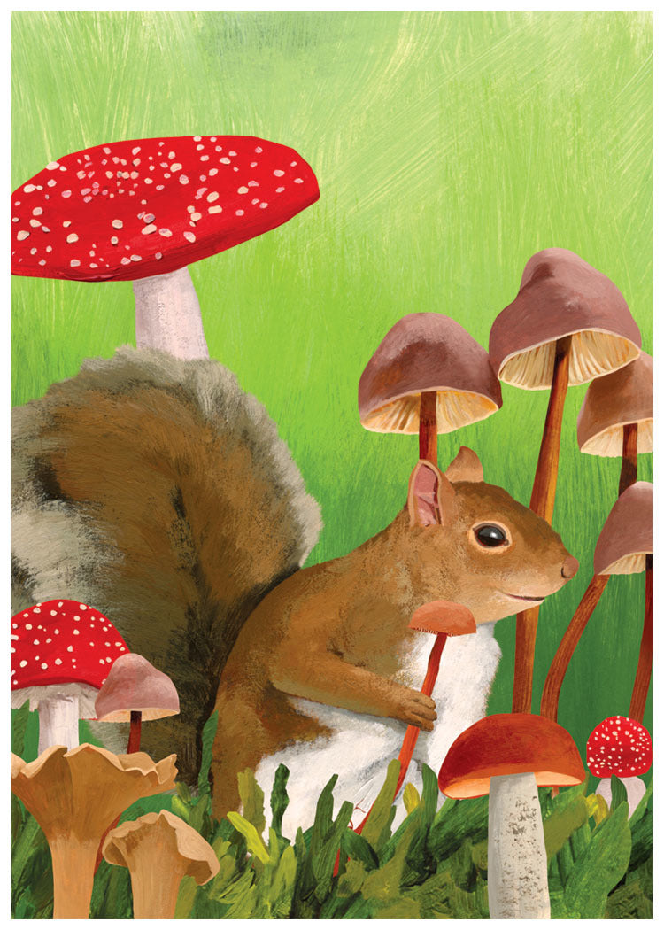 Squirrel and Mushroom Card